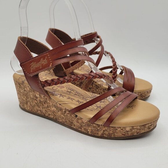 Blowfish Malibu K Wedge Sandal Youth Size 4 EU 36 Women's 6 Read Brown EUC - Picture 1 of 15